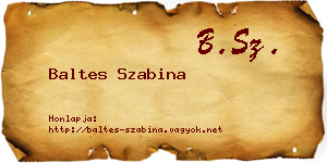 Baltes Szabina névjegykártya