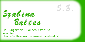 szabina baltes business card